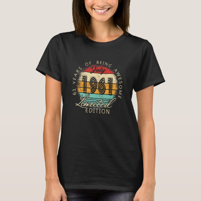 T-shirt Année Juillet 1961 Copier Anniversaire (Devant)