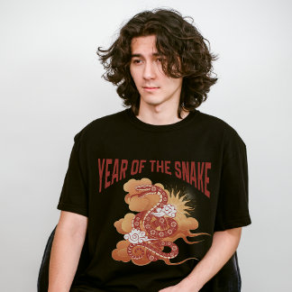 T-shirt Année vintage du serpent, Zodiaque chinois, lunair