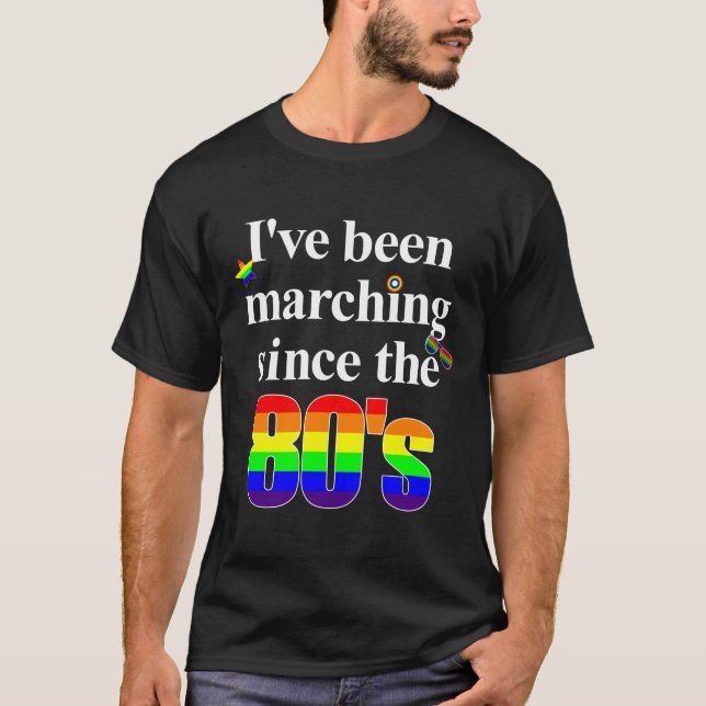 T-shirt Années '80 de marche du gay pride LGBT (Devant)