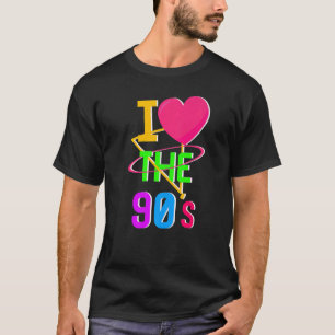 T-shirt Années 90 I Heart Nineties I Love The 90's Old Sc