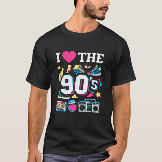 T-shirt Années 90 I Heart the Nineties (Devant)