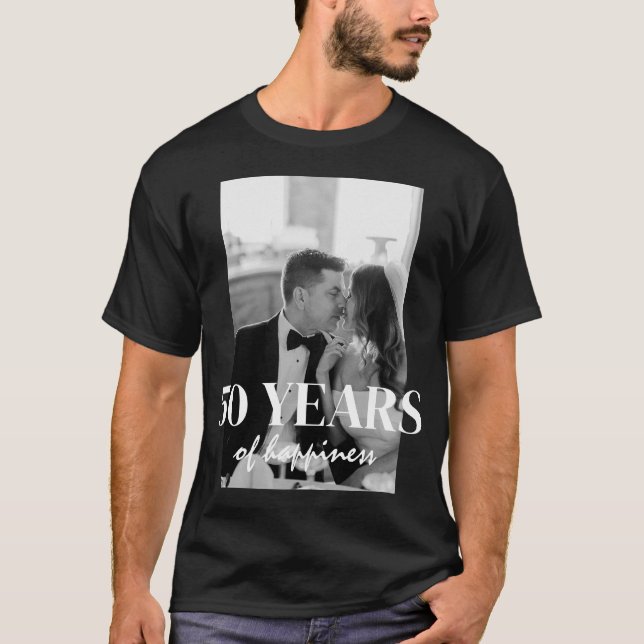 T-shirt Années De Bonheur Élégant Mariage Anniversaire (Devant)