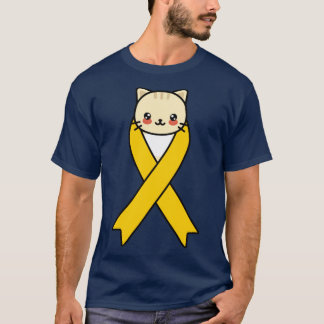 T-shirt Annexe Sensibilisation au cancer Ribbon Kawaii Cat