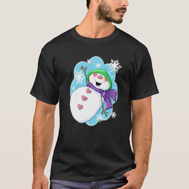 T-shirt Annie Lang Go Snow Snowman (Devant)