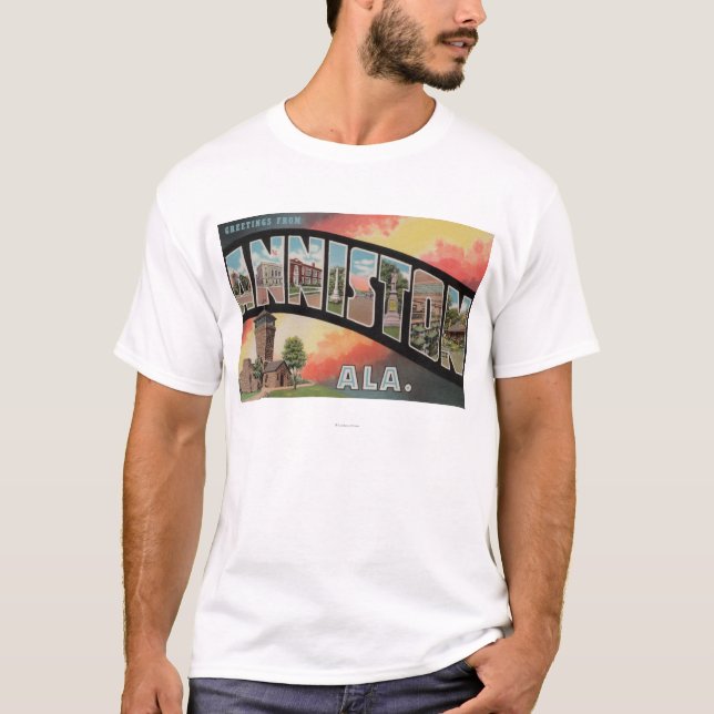 T-shirt Anniston, Alabama - grandes scènes de lettre (Devant)