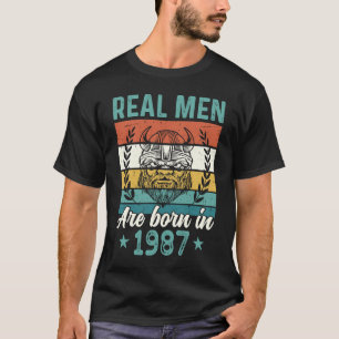 T-shirt Anniversaire 1987 Les Véritables Hommes Sont Nés E