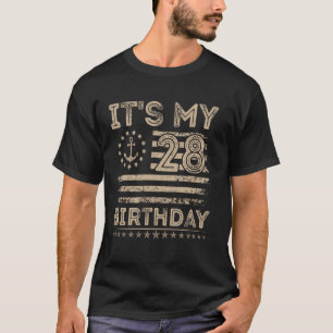 T-shirt Anniversaire 28 ans Marin Voile Naautique Américai