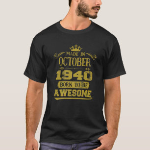 T-shirt Anniversaire 365 Vintage Né En Octobre 1940 Annive