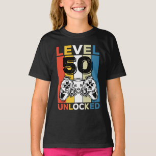 T-shirt Anniversaire 50e niveau déverrouillé 50 Jeu Vintag