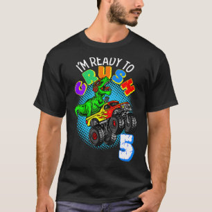 T-shirt Anniversaire 5 ans Dinosaur Trex 5th Five Bo