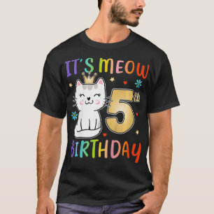 T-shirt Anniversaire 5 ans Enfants Chat Mignon Blague Drôl