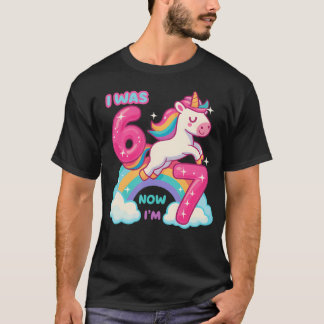 T-shirt Anniversaire 7 Ans J'étais 6 Maintenant JE Suis 7