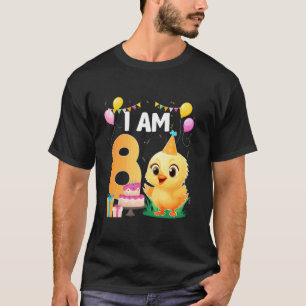 T-shirt Anniversaire 8 Ans Thème Poulet Mignon Enfants de 