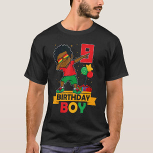 T-shirt Anniversaire African American Boy 9e anniversaire