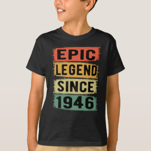 T-shirt anniversaire âgé de 75 ans 1946 Légende épique 76e