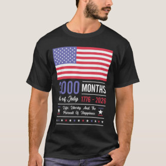 T-shirt Anniversaire Amérique États-Unis 3000 Mois 250 Ans