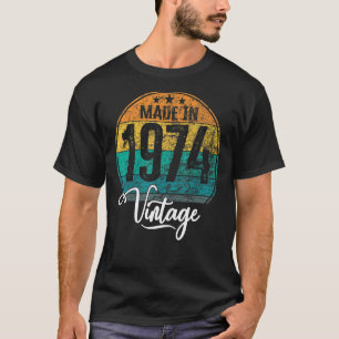 T-shirt Anniversaire année de naissance vintage 1974 anniv
