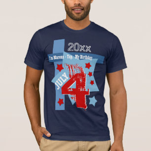 T-shirt ANNIVERSAIRE année faite sur commande BLEUE