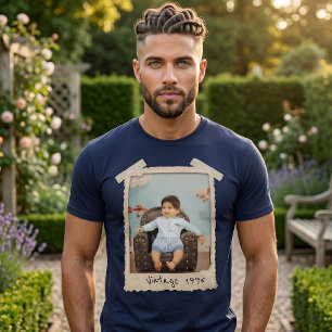 T-shirt Anniversaire avec photo vintage personnalisée