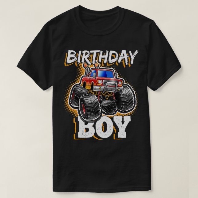 T-shirt Anniversaire Boy Monster Camion Anniversaire cadea (Design devant)