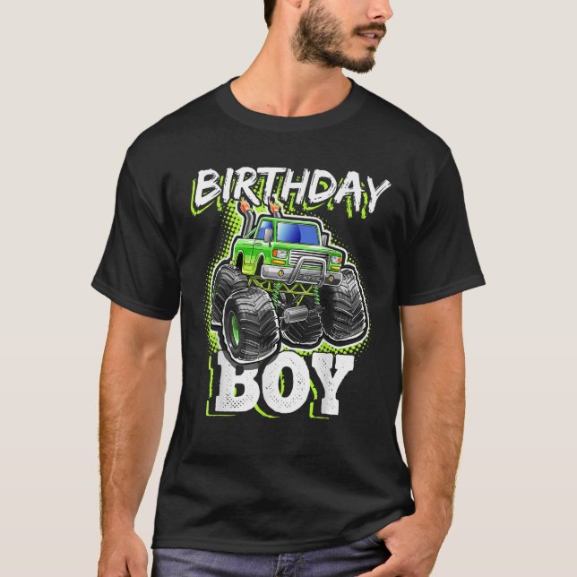 T-shirt Anniversaire Boy Monster Camion Anniversaire cadea (Devant)