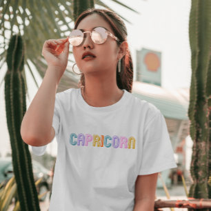 T-shirt Anniversaire Capricorne moderne coloré simple