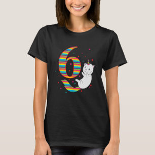 T-shirt Anniversaire chat licorne 6 ans sixième anniversai