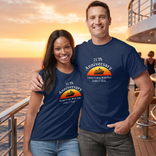 T-shirt Anniversaire Croisière de mariage 25 ans Bleu Pers