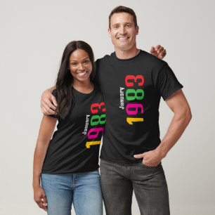 T-shirt Anniversaire customisé Mois et année Cadeau