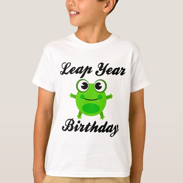 T-shirt Anniversaire d'année bissextile, grenouille (Devant)