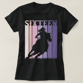 T-shirt Anniversaire de 16 ans Cowgirl Filles 16 Ans Rodéo