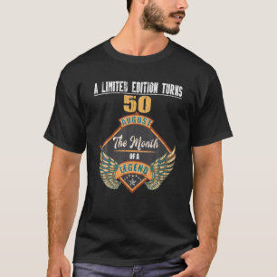 T-shirt Anniversaire de 50 ans rétro, mois août 1971, Vint