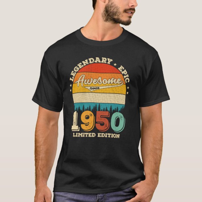 T-shirt anniversaire de 75 ans 1950 merveilleux 75e annive (Devant)