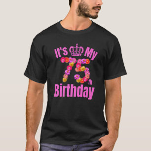T-shirt Anniversaire de 75 ans Fleur Anniversaire C'est My
