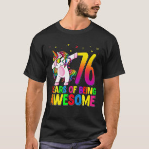 T-shirt Anniversaire De 76 Ans Unicorn Dabbing 76E Anniver
