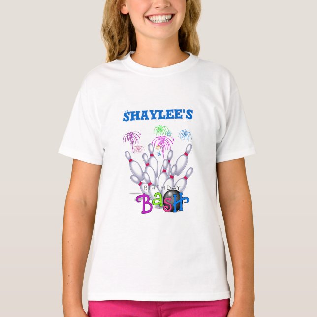 T-shirt Anniversaire de bowling (Devant)