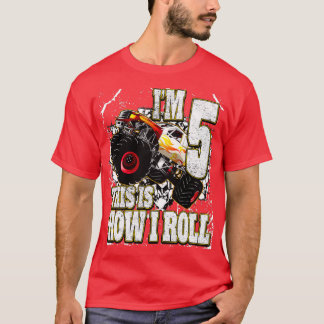 T-shirt Anniversaire de Camion Monster 5 ans