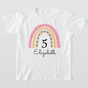 T-shirt Anniversaire De Cinq Ans Personnalisé Avec Nom Âge