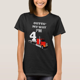 T-shirt Anniversaire de enfant 4 ans Vieux Camions Semi Ca