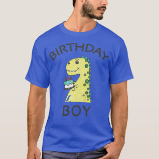T-shirt Anniversaire de enfant Boy Crayon Dinosaur Joyeux 