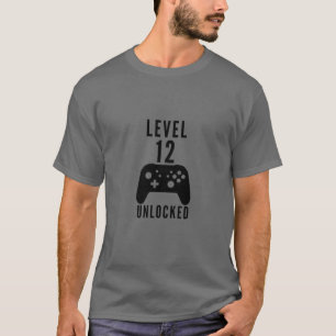 T-shirt Anniversaire de enfant Gamer Niveau 12 Déverrouill