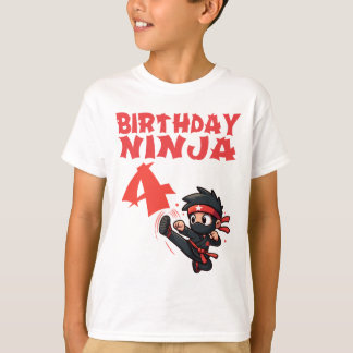 T-shirt Anniversaire de enfant Ninja - 4 ans