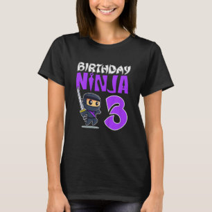 T-shirt Anniversaire de enfant Ninja Pour 3 Ans Little Nin