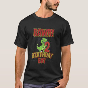 T-shirt Anniversaire de enfant Trex Dinosaur 2e anniversai