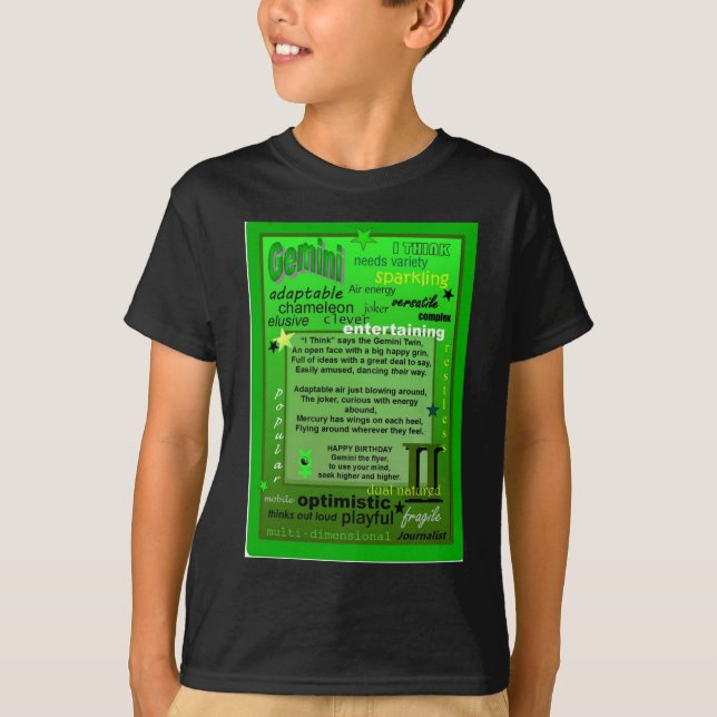 T-SHIRT ANNIVERSAIRE DE GÉMEAUX (Devant)