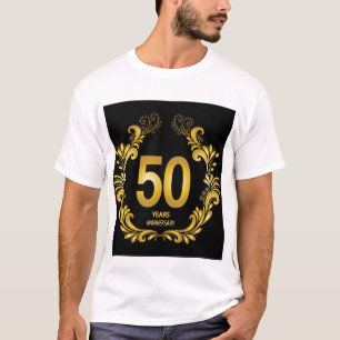T-shirt Anniversaire de la Parties scintillant d'or de 50 