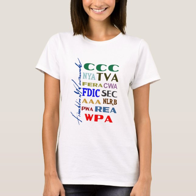 T-shirt Anniversaire de nouveau contrat de Franklin D. (Devant)