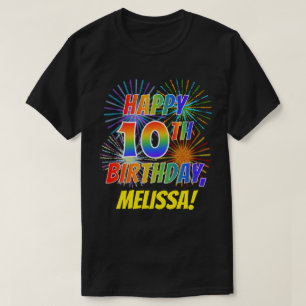 T-shirt ANNIVERSAIRE de sembler d'arc-en-ciel JOYEUX 10èm