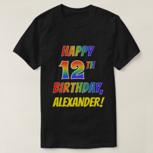 T-shirt ANNIVERSAIRE de sembler d'arc-en-ciel JOYEUX 12èm