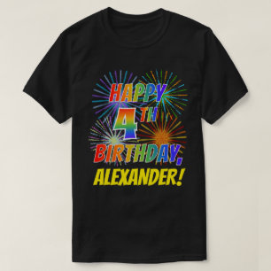 T-shirt ANNIVERSAIRE de sembler d'arc-en-ciel JOYEUX 4ème